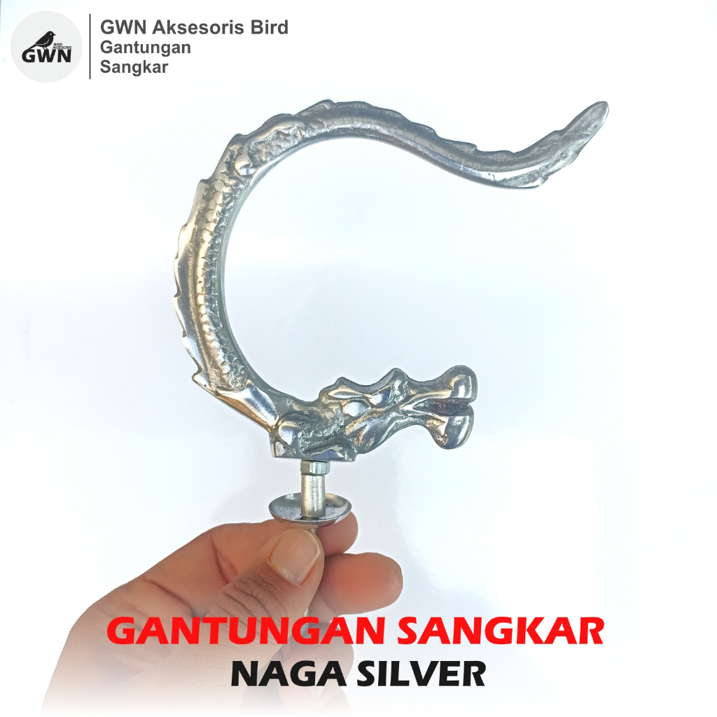 GANTUNGAN SILVER DRAGON MOTIF BIRD CAGE HANGERS LOVEBIRD BOX MURAI CAGE HANGERS