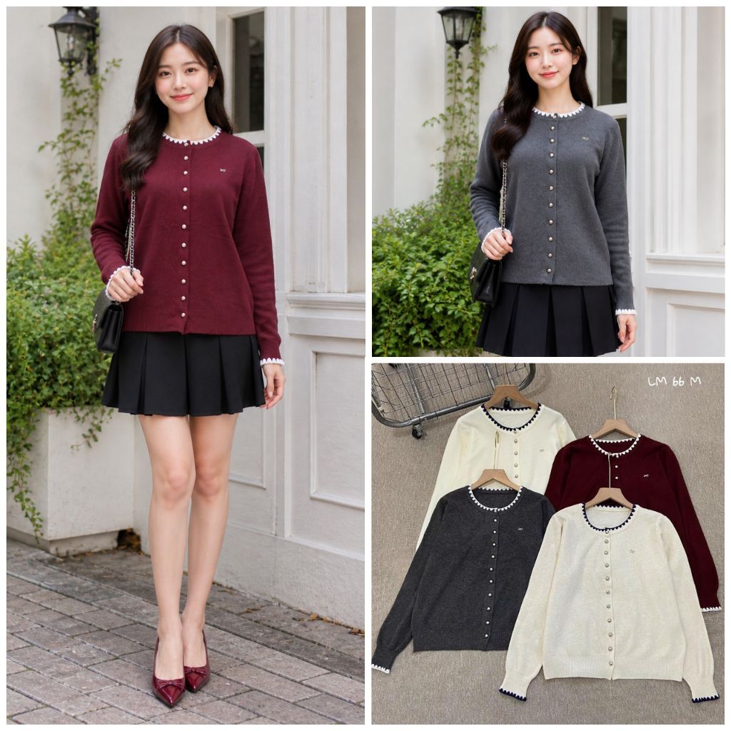 HAPPY SHOP - Womens RIBBON CARDIGAN TOP LM66M 66M PREMIUM KNIT, LATEST, FASHIONABLE