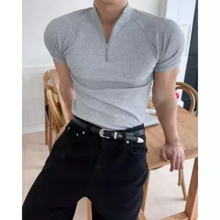 MENS TIGHT ZIPPER BODYFIT SLIMFIT FASHION TOP