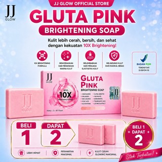 [ DISKON SPESIAL ] JJ Glow Sabun Gluta Pink 10X Brightening Soap Sabun Mandi [ Beli 1 Dapat 2 Sabun ] Barsoap Niacinamide Melazero Kojic Acid DNA Salmon Glutathione Alpha Arbutin Tinywhite Dermawhite Tranexamic Acid Licorice Extract Mencerahkan