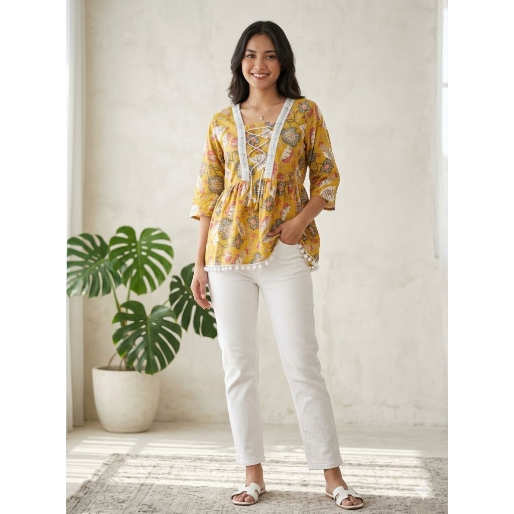 Kurti Jeans เสื้อสั้น Kurti Short S ถึง 5XL (ขึ้นไป)