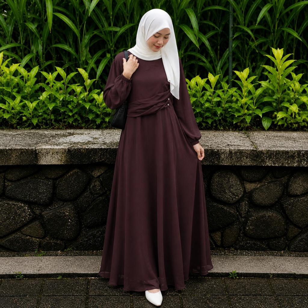 Naomi Dress Seruty กระเป๋าข้างแฟชั่น / Naomi Elegant Gamis Real Pict มีจําหน่ายสีต่างๆ