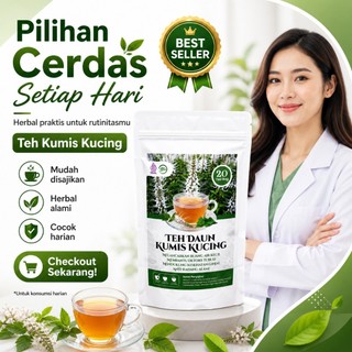 Alami Sehat Teh Kumis Kucing Herbal Detoks Ginjal 20 Kantong Tanpa Kimia COD