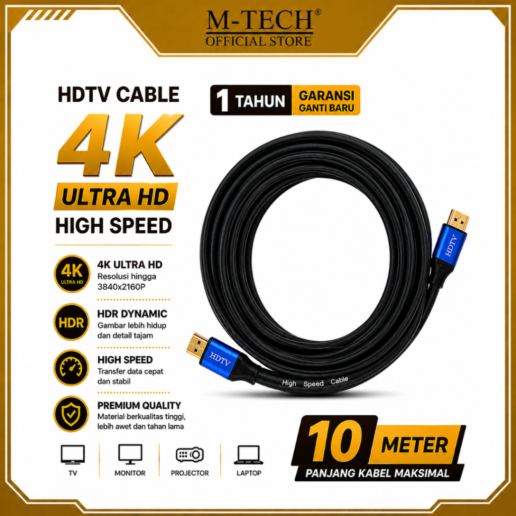 สาย M-TECH Hdmi 2.0 4K 10M