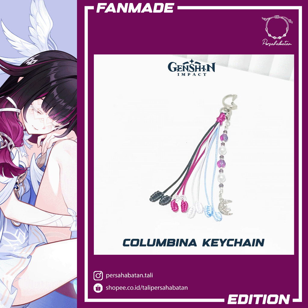 GANTUNGAN Genshin Columbuna Nod Krai พวงกุญแจพวงกุญแจ Magenta Blue Moon พวงกุญแจ