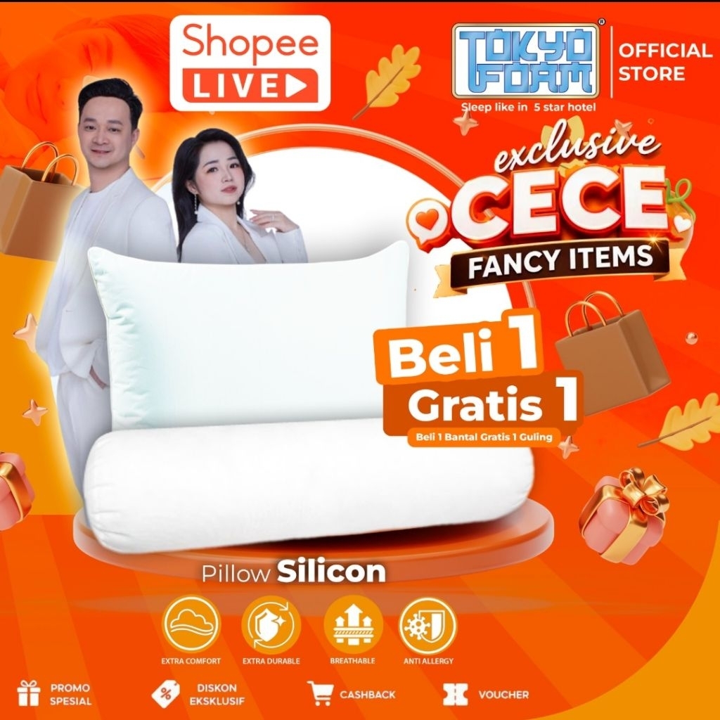 [EXCLUSIVE CECE_FANCYITEMS] หมอนข้าง Silicon FIBER SILICON 100% ซื้อหมอน 1 ใบ แถมหมอนข้าง 1 ใบ