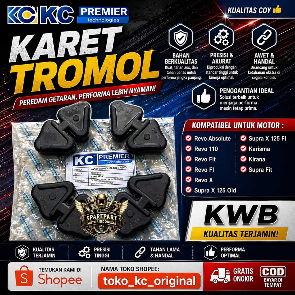 DRUM RUBBER 41241-KWB-600 ใบมีด KC, Absolute Revo DUMPER RUBBER SET
