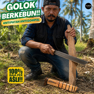 Golok Full Baja Asli Kuat & Tajam – Alat Potong Kayu, Bambu, dan Sembelih Serbaguna