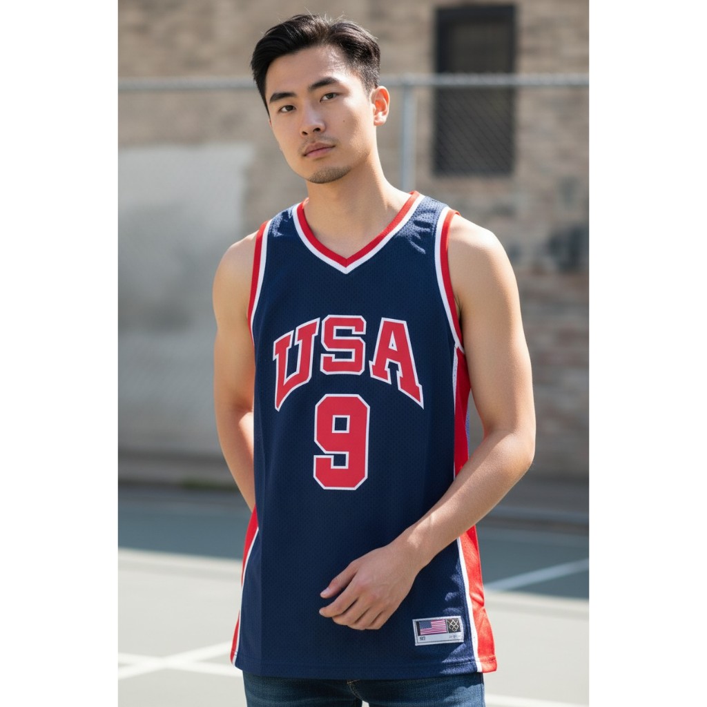 พรีเมี่ยมนําเข้า CLASSIC HWC USA 1984 9 MICHAEL JORDAN DONGKER BASKETBALL JERSEY
