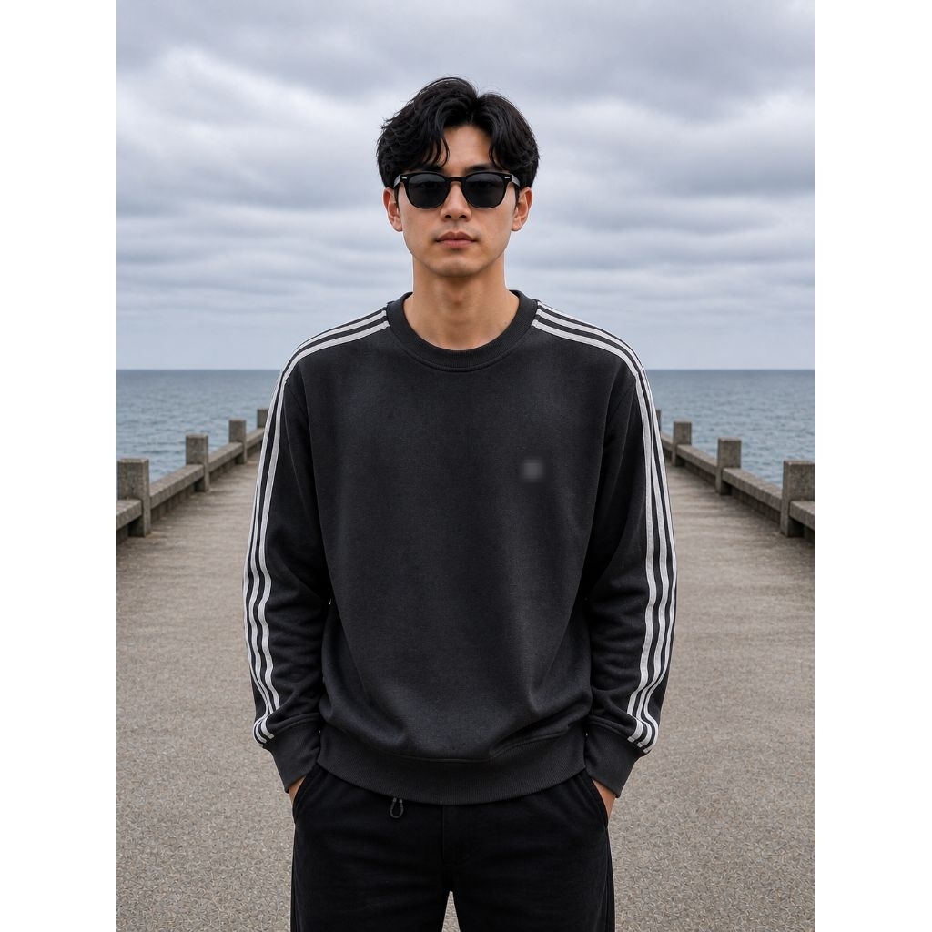 (Y2K) คอกลม/เสื้อกันหนาว AD*DAS 0R1 ไซส์พอดี L / M oversize (P69 x L54)