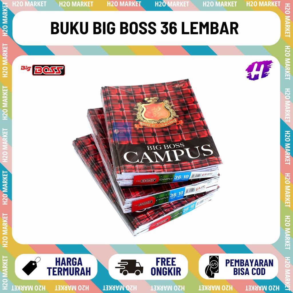 [H2O] BIG BOSS CAMPUS NOTEBOOK 36 แผ่น / BIG BOSS EB 36 CONTENTTS 1 ชิ้น