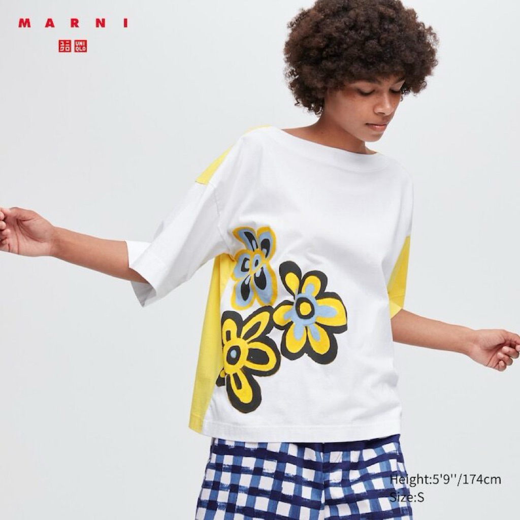 Marni Uniqlo Graphic Oversize Boxy T-Shirt / เสื้อยืดผู้หญิง Marni X Uniqlo