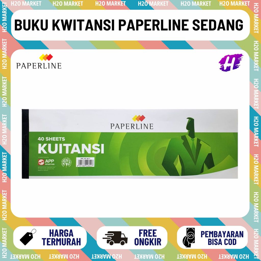 [H2O] PAPERLINE RECEIPT BOOK CONTENTS 40 แผ่น / RECEIPT ปานกลาง