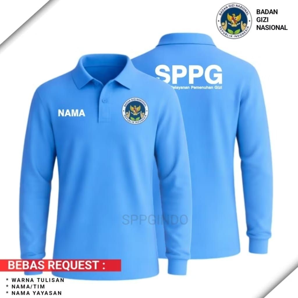 เสื้อยืดคอปกสกรีนลายโลโก้ BGN ด้านหลัง เอสพีพีจี | ความยาว S - 3XL Custom MBG BGN SPPG