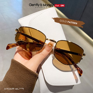 Gently Morley Kacamata Hitam Sunglasses AntiUV Bahan Metal Bentuk Geometri Fashion Wanita Pria 19016