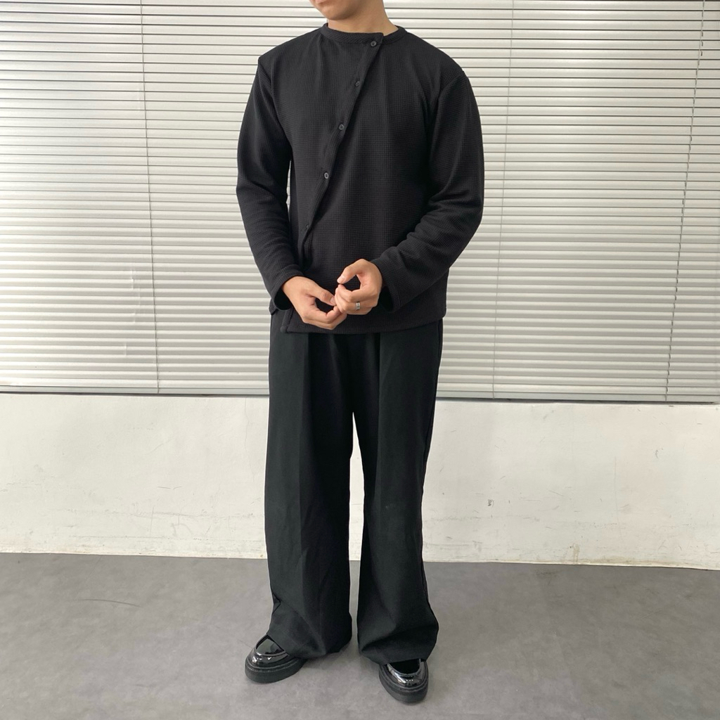 เสื้อแขนยาว Henley Buttons - Luccifunk (เสื้อ waffle henley)