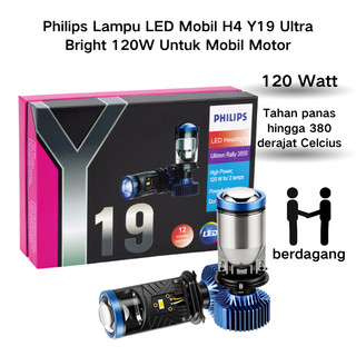 Philips H4 Y19 Lampu LED  untuk Mobil  Motor 120W, Lampu Kendaraan Super Terang