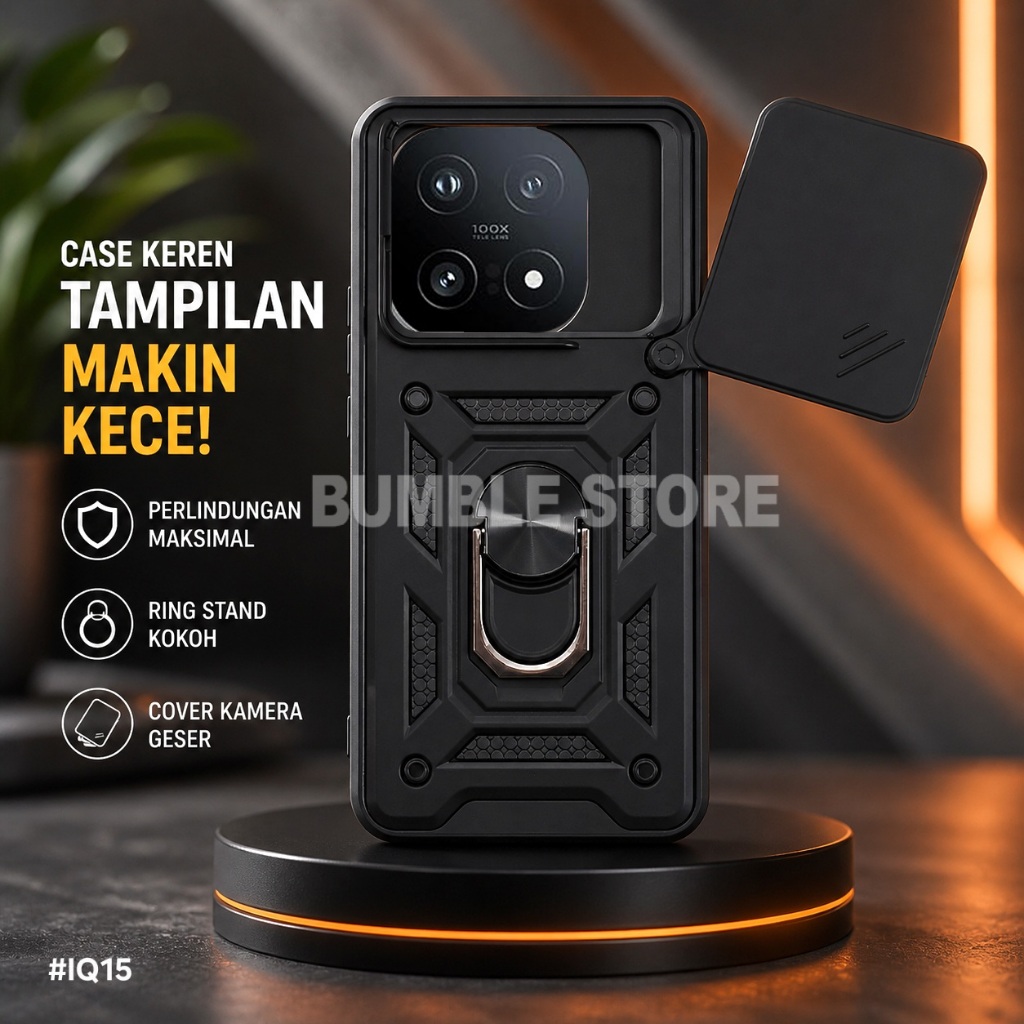 IQOO 15R iQOO 15 Case Ring Armor Robot Slide Transformer Black Slide Camera Protection iQOO 15R iQOO