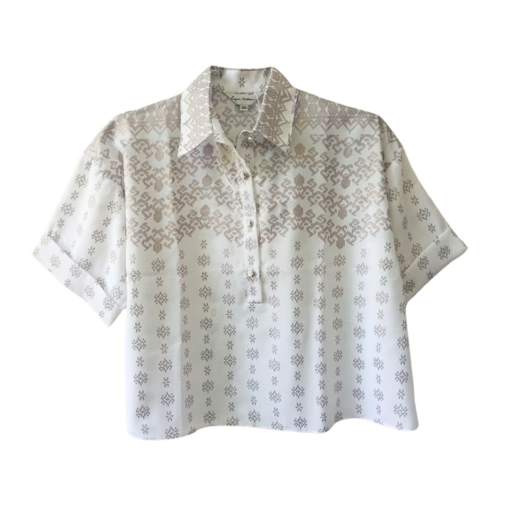 เสื้อเชิ้ตแขนสั้น Lyne Halim – เสื้อเชิ้ตลําลองทางการของผู้หญิง BLO-8458