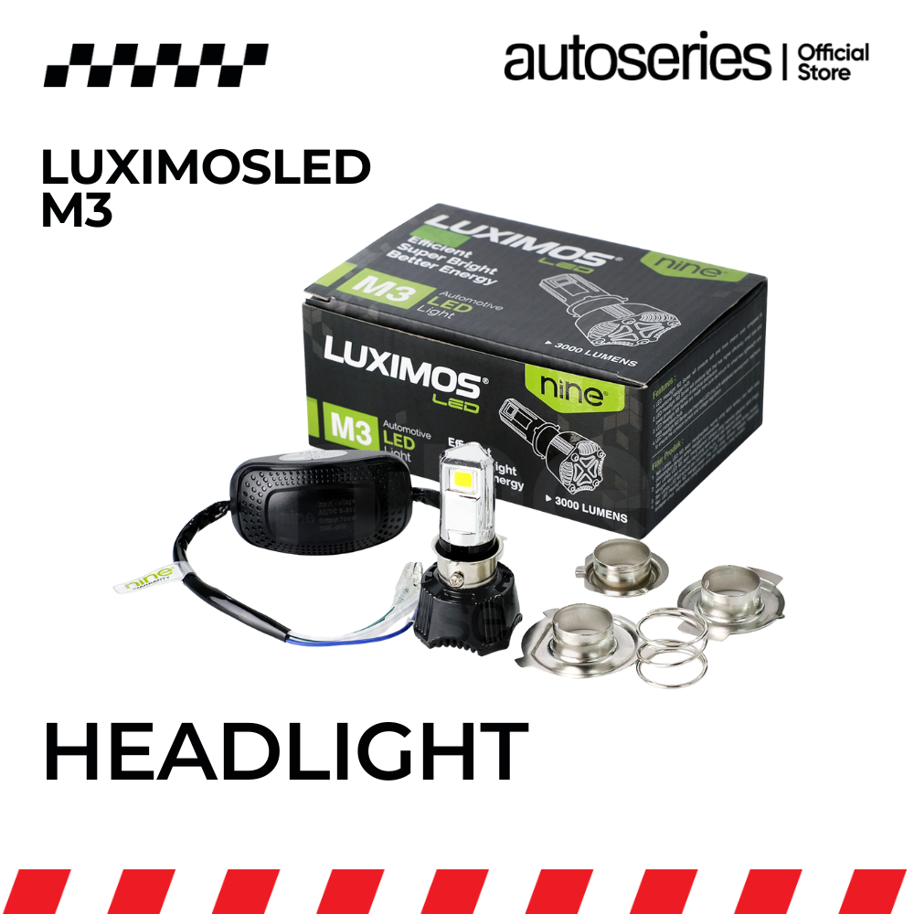 LUXIMOS ไฟหน้า 3 ด้าน 23W H6 H4 Super Bright Underbone รถจักรยานยนต์ Mio Beat PNP M3 - NINE AUTOSERI