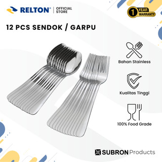 SUBRON Paket Sendok Garpu 12 pcs Pack Sendok Garpu Makan Stainless Alat Makan Set