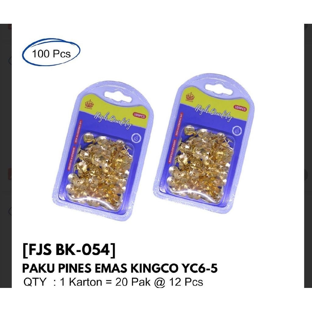 PUSH PIN TR YC4-5 FJS BK-052, GOLD PINES YC6-5 FJS BK-054, SILVER PINES NAILS YC5-5 FJS BK-053, คลิป
