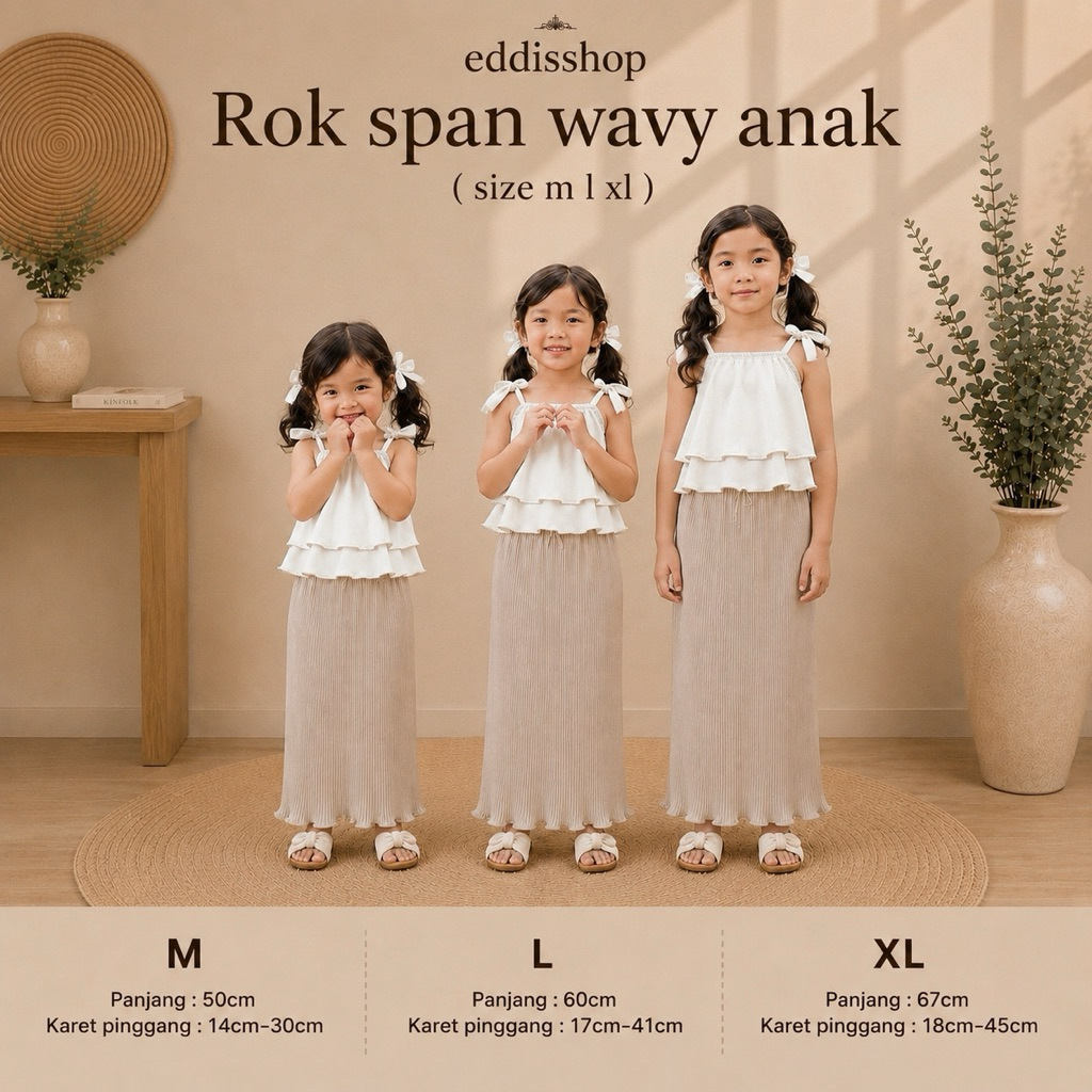 2-9 ปี CHILDRENS WAVY SKIRT / WAVY PLEASE SKIRT