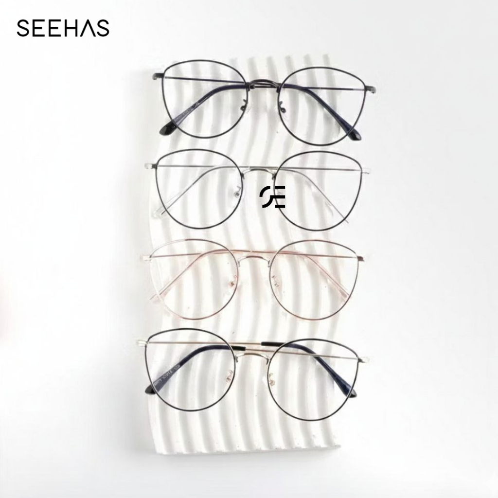 Cateye Millie Frame - เลนส์ออพติคอลระดับพรีเมียม Minus/Cyl (Bluerey Photochromic Bluecromic)