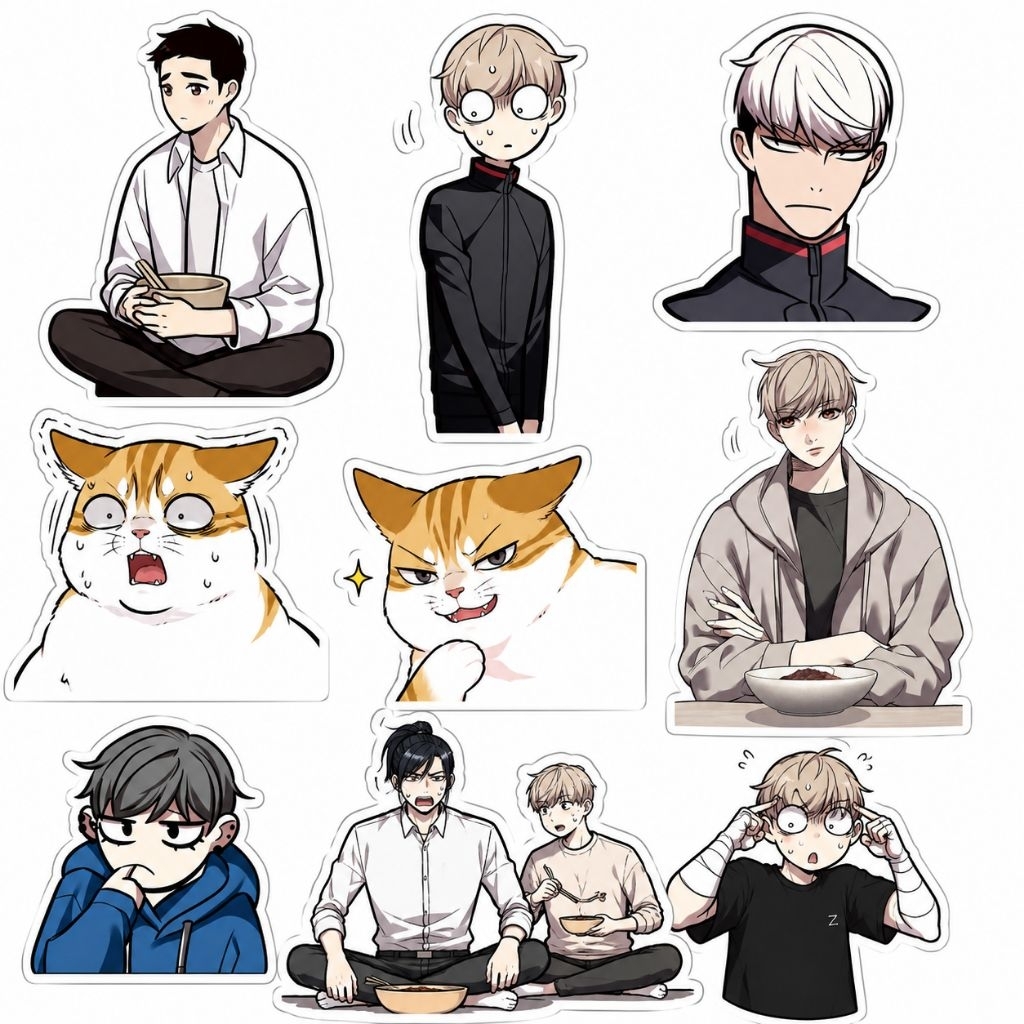 สติ๊กเกอร์กันน้ํา Eleceed Chibi | Jiwoo Kayden Webtoon Korea Aesthetic Sticker