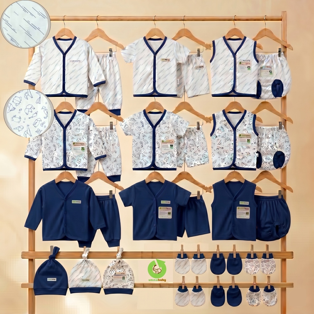 อุมมาเบบี้ช็อป 48 ชิ้นเสื้อผ้าเด็กกางเกงเด็กทารกแรกเกิดชุดทารกแรกเกิดเสื้อผ้าเด็กท็อปส์ของขวัญเสื้อผ้าเด็กน่ารัก33ชิ้นชุดของขวัญกองทัพเรือถุงมือฟุตหมวกเด็กสาวอุปกรณ0 6 9.9