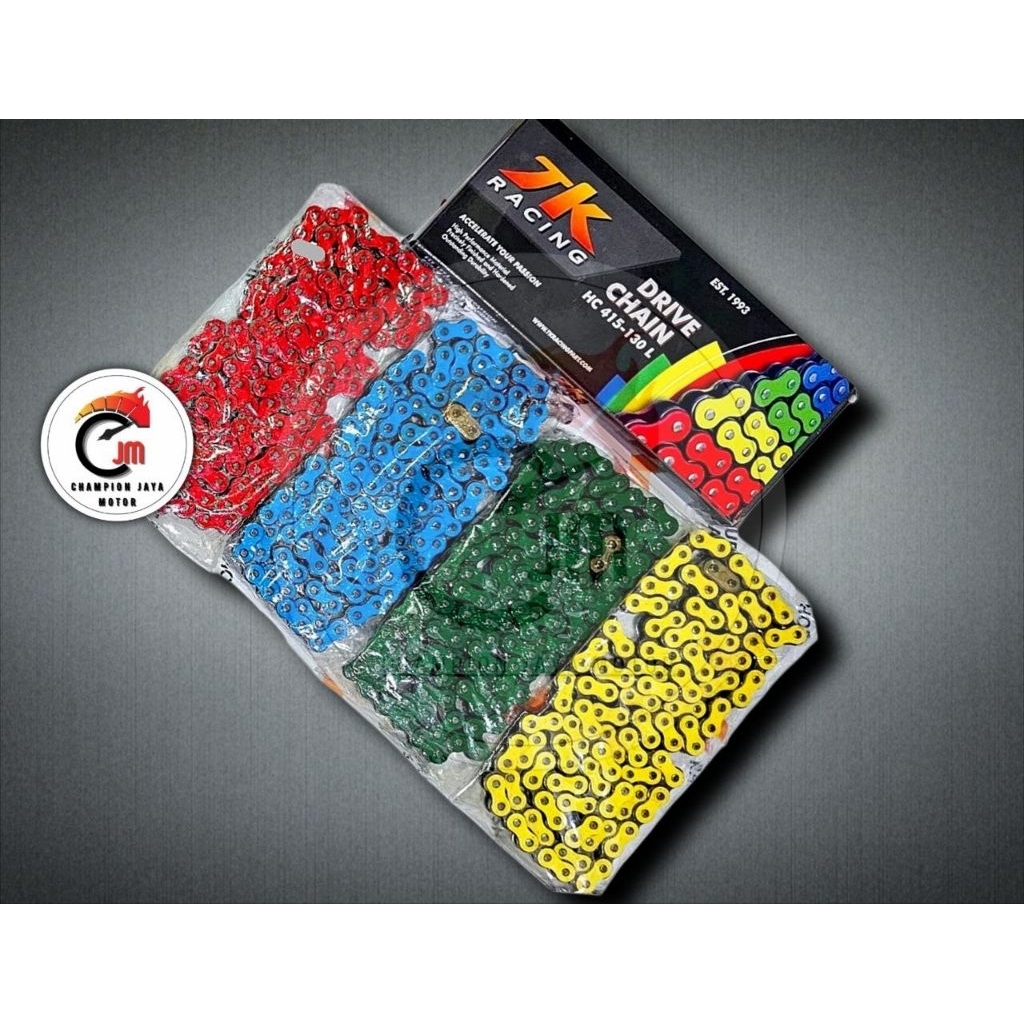 MERAH HIJAU TK RACING CHAIN 415HC สีแดงสีฟ้าสีเขียวสีเหลือง LENGTH 130L 415HC ORIGINAL TK RACING
