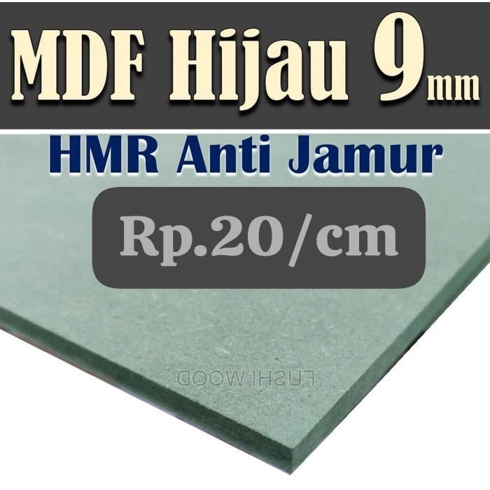 HIJAU HMR HMR HMR | ราคา MDF สีเขียว 9 มม. แบบกําหนดเอง Rp. 20/ซม.