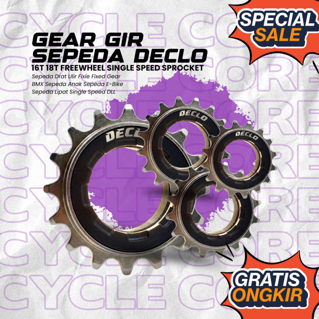DECLO 16T 18T Freewheel เฟืองความเร็วเดียวจักรยานเกลียว Fixie เกียร์คงที่ BMX จักรยานเด็ก E-Bike จักรยานพับความเร็วเดียว ETC