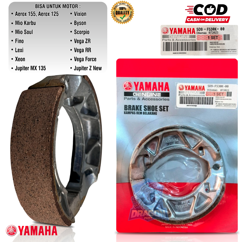 ผ้าเบรคด้านหลัง 5D9-F530K-00 YAMAHA Aerox 155 125 mio สปอร์ต, xeon, soul gt, mio j, mx, vega zr, vix