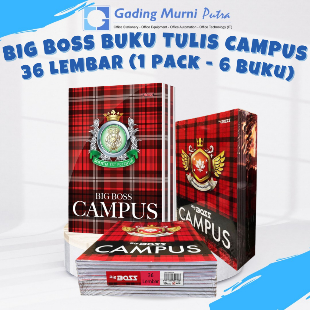 BIG BOSS EB 36 CAMPUS BOOK - 25X18CM 1 PACK CONTAINS 10 โน๊ตบุ๊คขนาดใหญ่