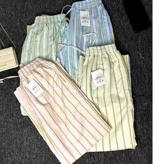Celana Panjang Wanita Baggy Dengan Motif Strip Celana Kulot Salur Viral Kulot Salur Highwaist Kulor Salur Premium