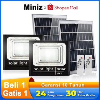 [Beli 1 Gatis 1] Miniz Lampu tenaga surya outdoor lampu sorot solar cell otomatis Lampu solar panel Tahan air IP67 LED super terang 1000W remote Halaman Taman