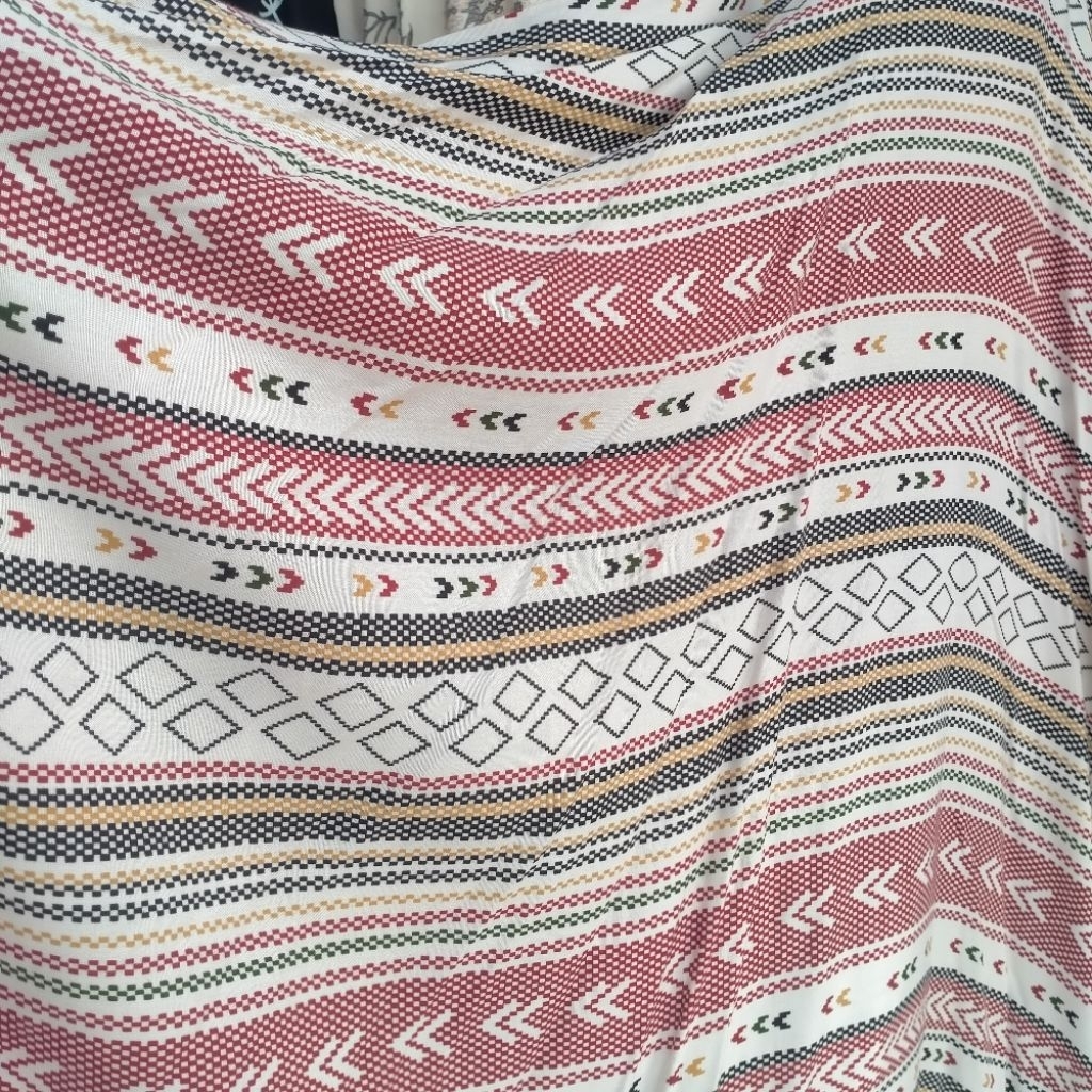 KATUN ผ้าคอตตอนเรยอน _ผ้าฝ้ายเรยอนพรีเมี่ยม_Rayon Cotton Ethnic Motif/,ราคาที่ระบุ/ครึ่งเมตร (0.5mtr