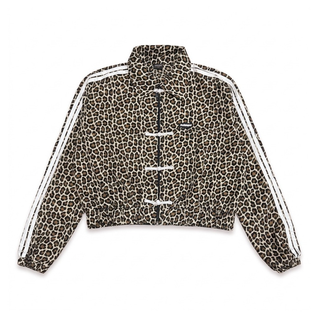 Puddinglane Mens Boxy Leopard Tracktop Cheongsam Jacket Retahera