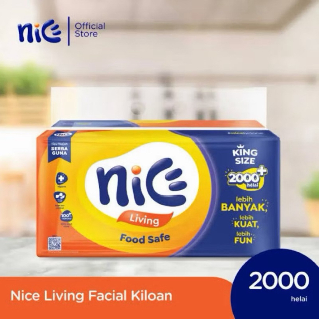 Nice Tissue 1 กก. 2,000 แผ่น - กระดาษเช็ดหน้า Nice - กระดาษเช็ดหน้า