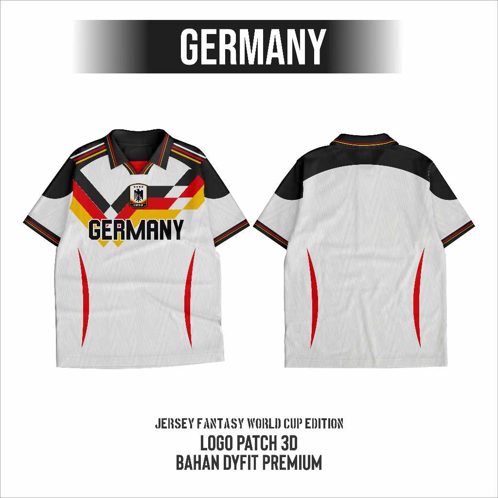 Rabona แฟนตาซีวินเทจ GERMANY 2026 WORLD CUP/ 3D PET LOGO/ แฟนตาซี/เสื้อย้อนยุค/เสื้อวินเทจ/เสื้อคลับ