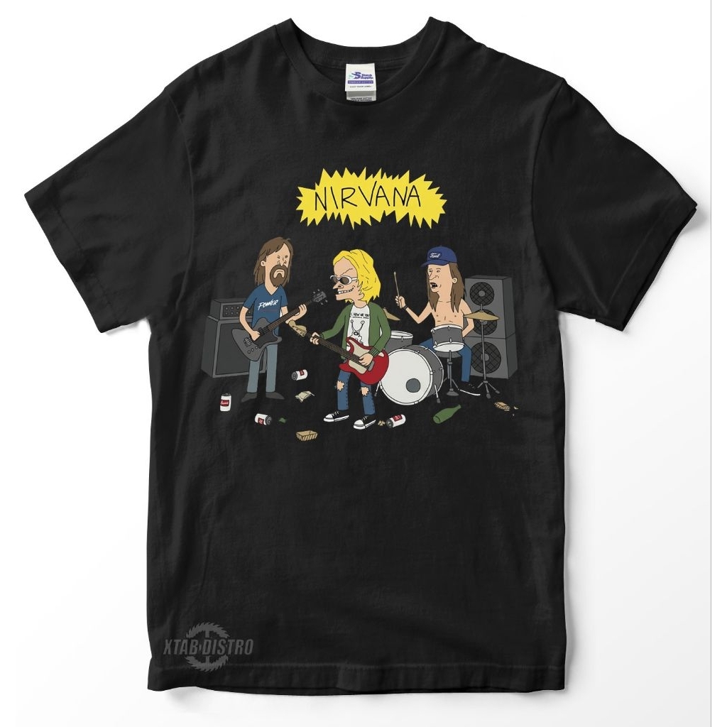 เสื้อยืด NIRVANA - BEAVIS PARODI เสื้อยืดวง nirvana kurt cobrain grunge rock pop โลหะในตัว plastisol xtab distro