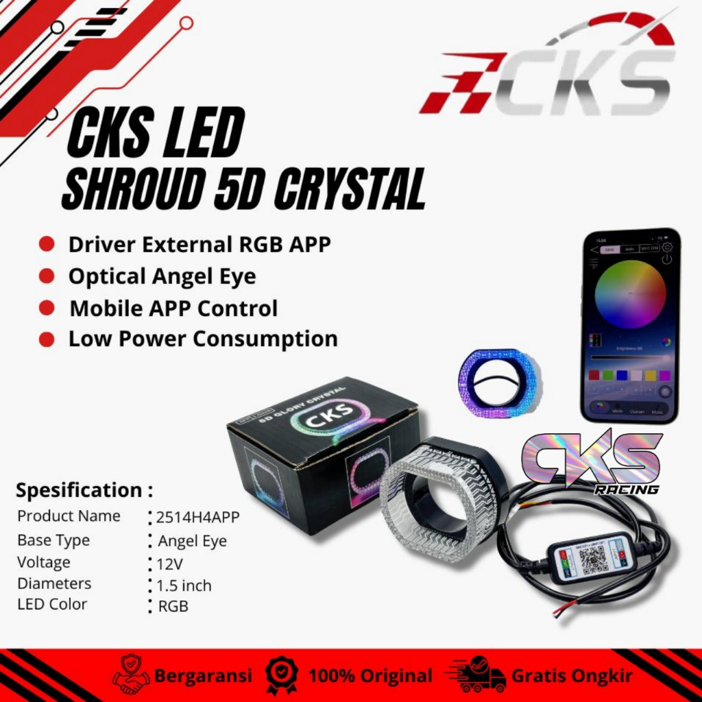 BMW 1.5 นิ้ว RGB Dusk CKS ควบคุมอะคริลิค Shrud โดย App H4 Biled Angel Eyes 5D บัลลาสต์