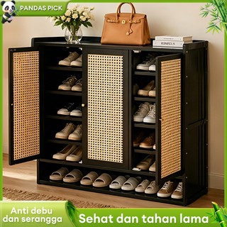 Lemari Sepatu Tertutup Rotan Minimalis Jaring bernapas Lemari Sepatu Kayu Minimalis Lemari Sepatu Tertutup Serbaguna