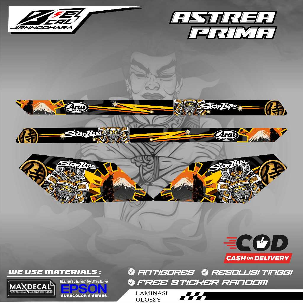 HONDA ASTREA PRIMA STAR DREAM THAILAND สติ๊กเกอร์หลากหลายแถบ ARAI STAR LINE MOTIF K49