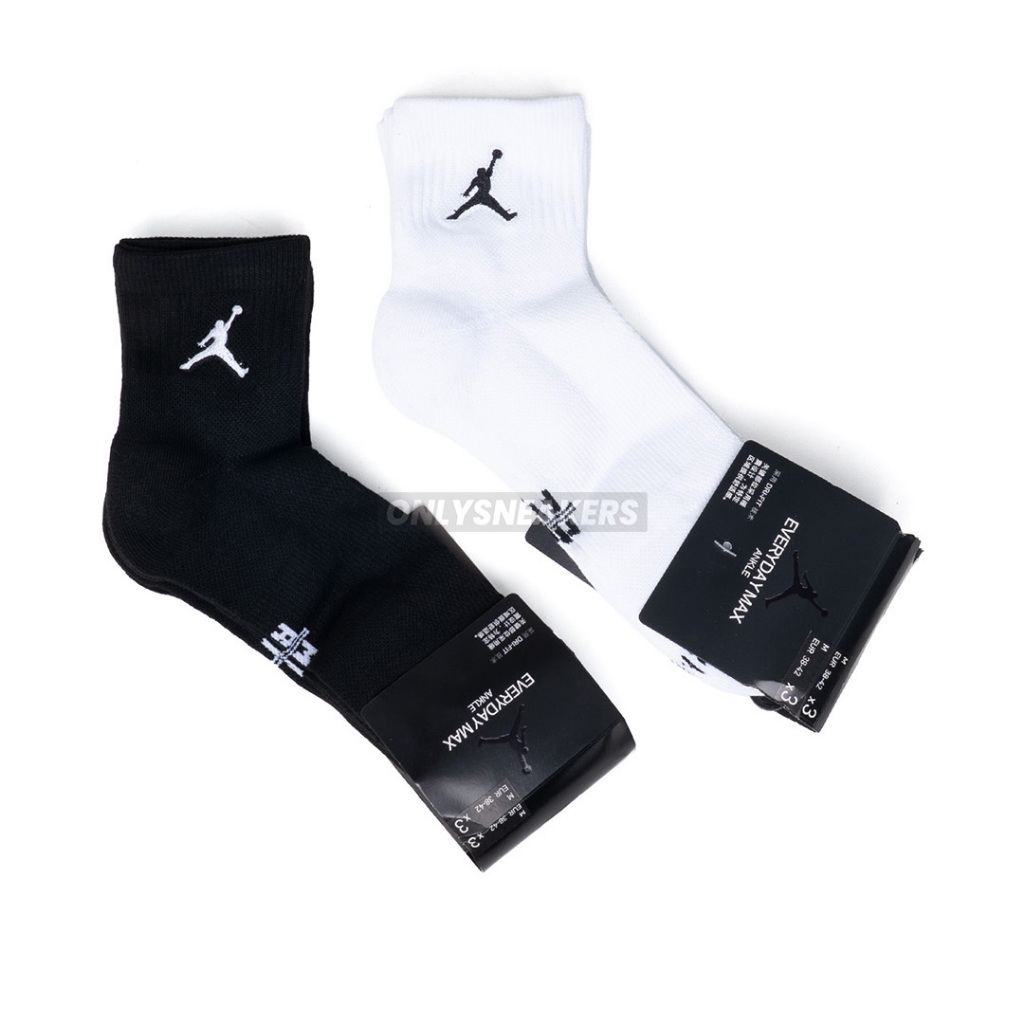 NIKE JORDAN EVERYDAY ANKLE SOCKS สีดํา / สีขาว