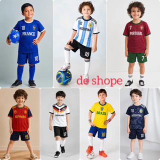 เสื้อฟุตบอลชุด 1-14 ปีฟุตซอลเสื้อฟุตบอลอาร์เจนตินาบราซิลฝรั่งเศสโปรตุเกสสเปน
