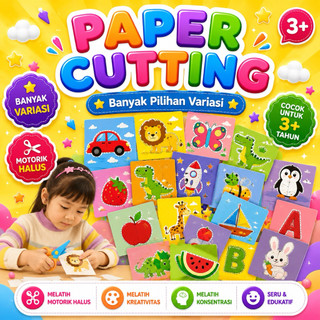 [EDUFUNTOYS] 48 lbr menggunting | Aktivitas Anak Menggunting DIY Paper Cutting