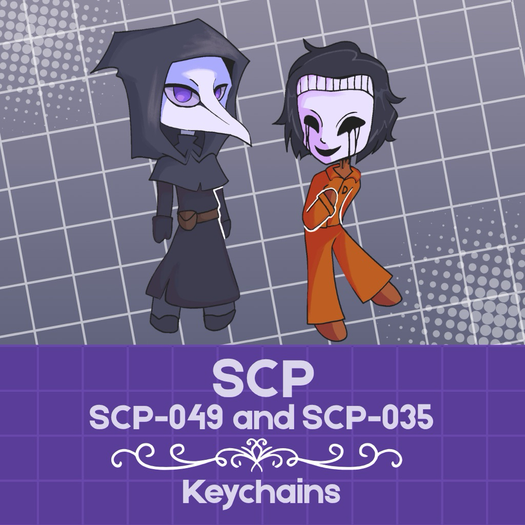 รองพื้น scp พวงกุญแจอะคริลิค Fanmerch (scp-049, scp-035)