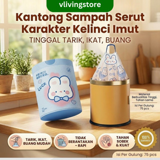Isi 100 Pcs Plastic Sampah Serut 45x50 Tebal Dengan Tali Pengikat